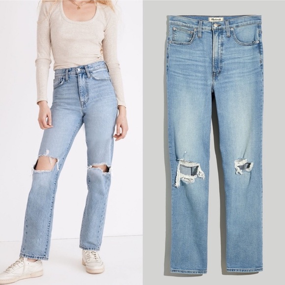 NWT Madewell The Perfect Vintage Straight Leg Distressed Jeans - Picture 8 of 8